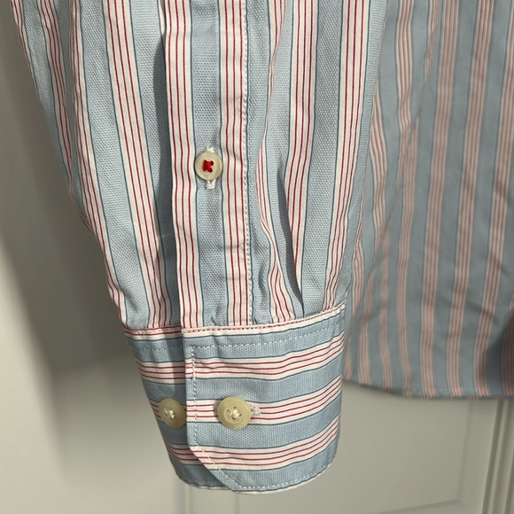 Banana Republic RWB stripe button shirt. Men’s Large - Picture 4 of 7